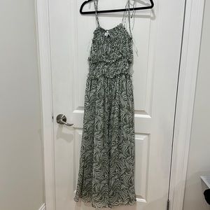 En Saison green and white flows dress